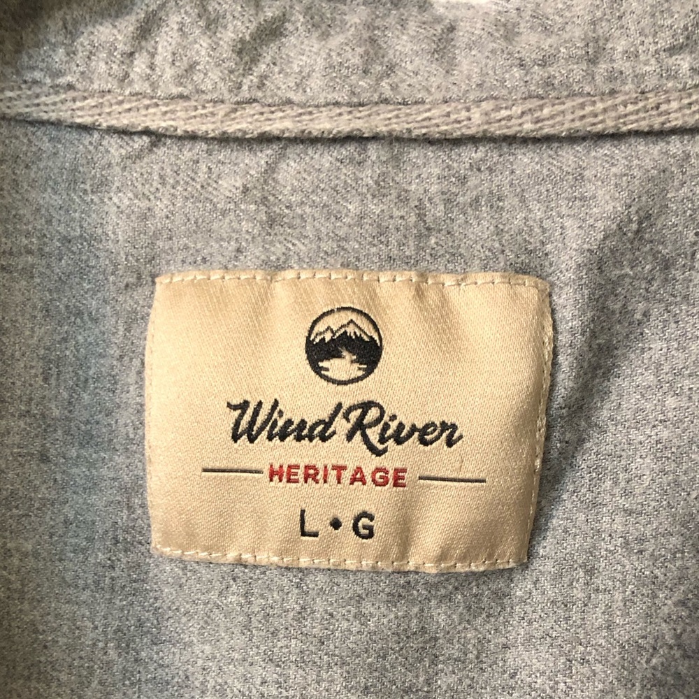 WindRiver Heritage Oversized Buffalo Plaid Flannel Shirt Grey/White Unisex Sz L - Picture 6 of 8